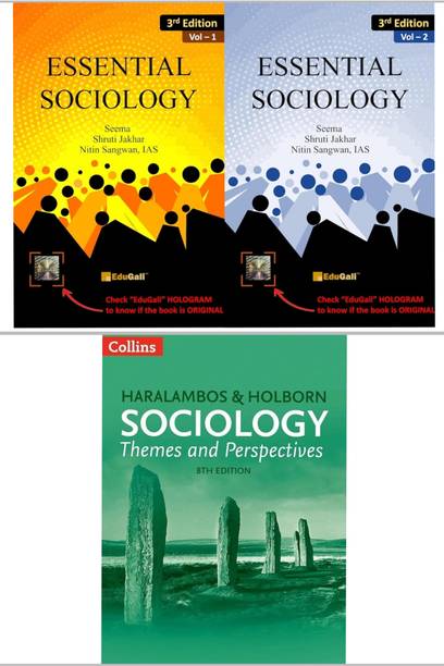 combo of 3 book (Sociology Themes and perspectives + Essential Sociology 3rd ED (Vol-1 & 2) )