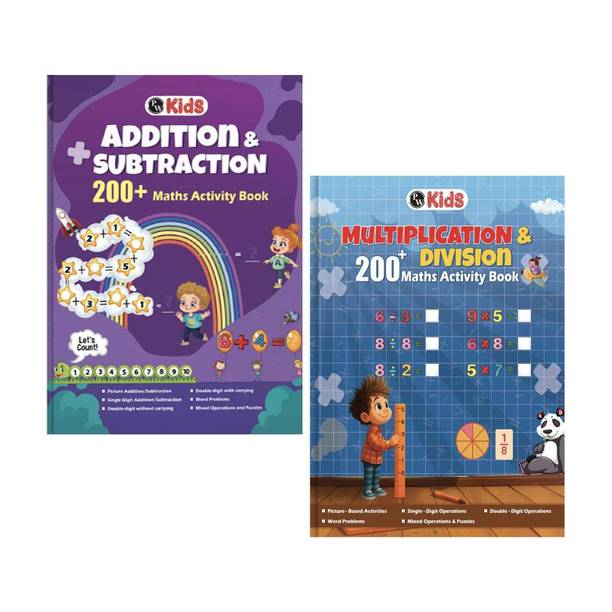 400+ Addition & Subtraction, Multiplication & Division Maths Activity Book For 5+ Years Old