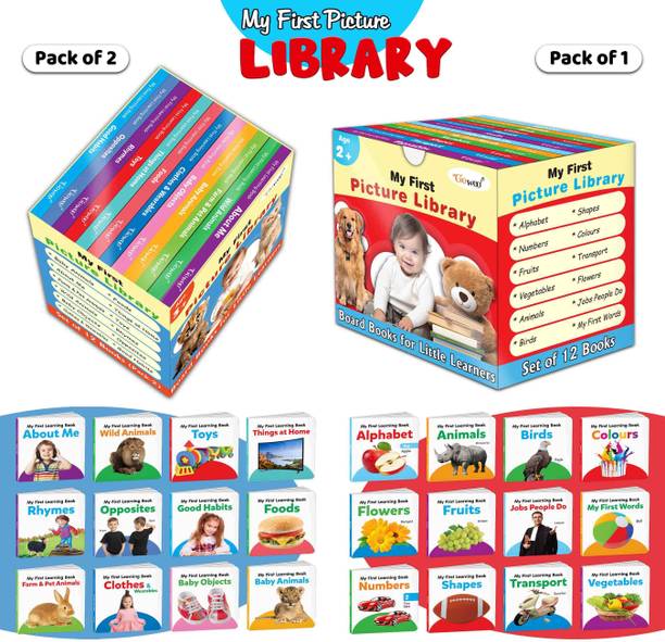 Lkg Class Picture Book Box Set (Red and Blue Edition) : Board Books For Children, All In One essential Board Book, Gift Set For Kids Picture Library Box Of 24 Board Books