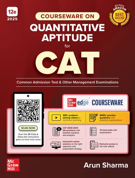 Courseware on Quantitative Aptitude for CAT 2025-26 by Arun Sharma | 12th Edition | CAT/ MBA entrance exam book | Solved Previous Years Questions (2020-2024) | 200 Problem-solving Videos | 4000 + Practice Questions | 13 Solved Mock Test Papers | Live Interactive Sessions | Sectional Tests