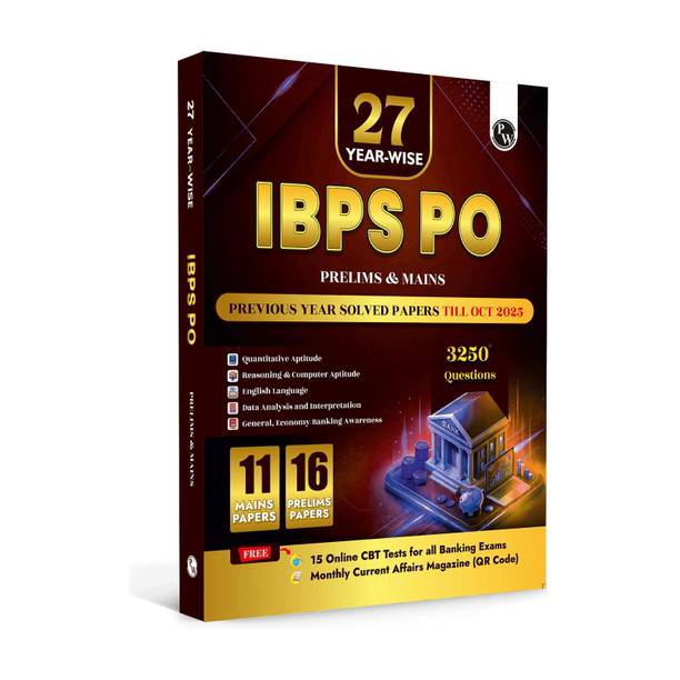 PW IBPS PO 27 Year-wise Prelims & Mains Previous Year Solved Papers Till Oct 2025 For Exam 2026-27