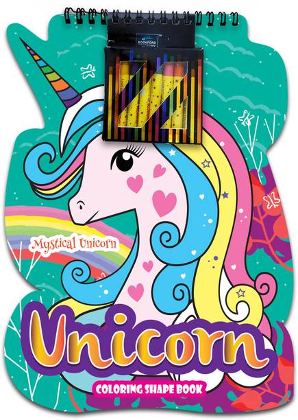 Unicorn Coloring Shape Book for kids