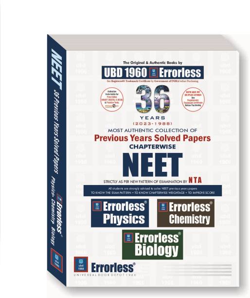 UBD1960 Errorless 36 Year solved Papers for Physics + Chemistry+ Biology for NEET New Edition 2024 by UBD1960 (Original Errorless with Trademark Certificate)