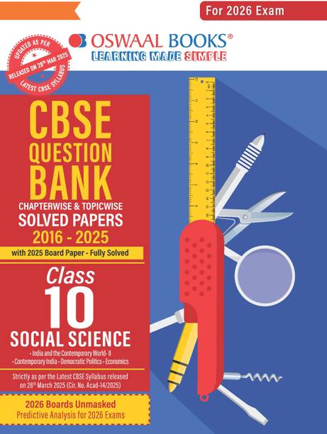 CBSE Question Bank SOLVED PAPERS Class 10 Social Science For 2026 Exam
