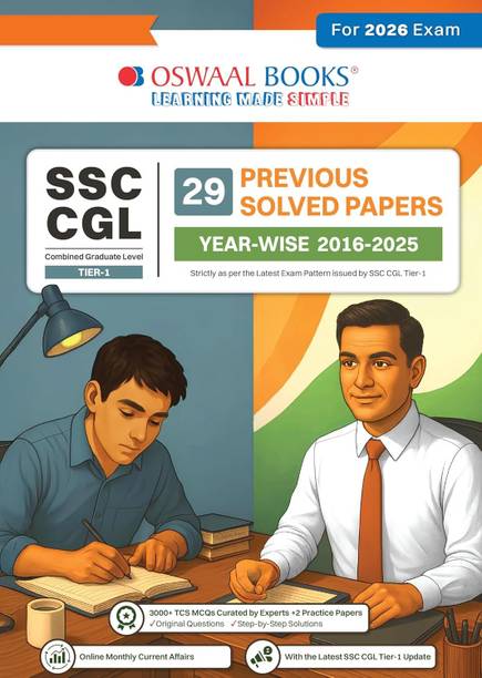 Oswaal SSC Staff Selection Commission CGL Combined Graduate Level Tier-1 29 Previous Solved Papers Year-wise (2016 to 2025) For Exam 2026