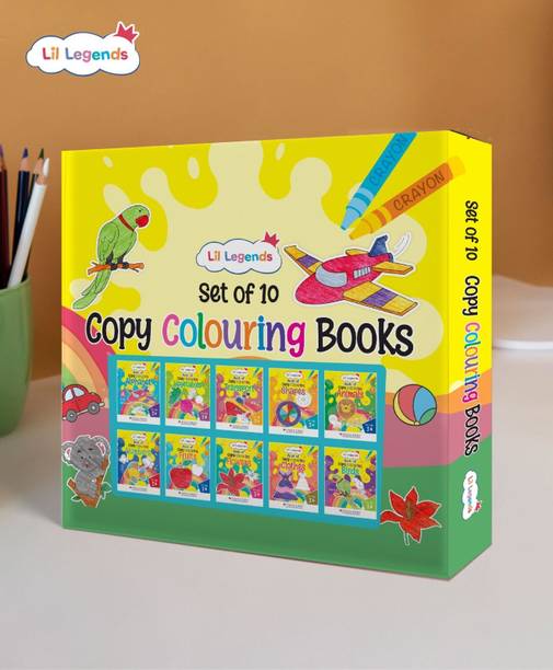 Oswaal Lil Legends Boxset of 10 Copy Colouring Books for Kids - to Lea