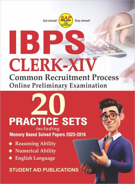 IBPS Clerk-XIV 2024 CRP Online Prelims Exam 20 Practice Sets with Memory based Solved Papers 2023-2016 Latest in English