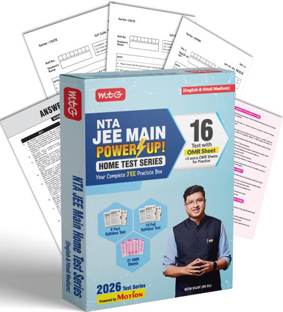 MTG NTA JEE Main Home Test Series For 2026 Exam By NV Sir (For English & Hindi Medium Students) | 16 Mock Test Papers + Answer Key With OMR Sheet for Practice Physics, Chemistry & Mathematics (Based on Latest NTA Pattern & JEE Main Syllabus)