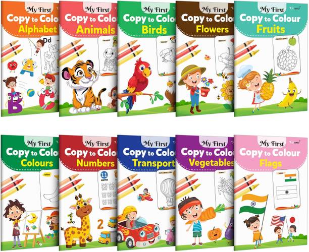 My First Picture Colouring Library Pack Of 10 (Pre-School Books) | Gift Set For Kids
