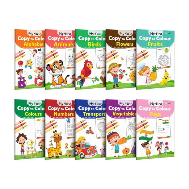 My First Picture Colouring Library Pack Of 10 (Pre-School Books) | Gift Set For Kids