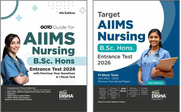 Disha Crack AIIMS Nursing B.Sc. Hons. Entrance Test 2026 - Study Material with PYQs & 10 Mock Tests 2nd Edition | Physics, Chemistry, Biology, General Knowledge & Aptitude