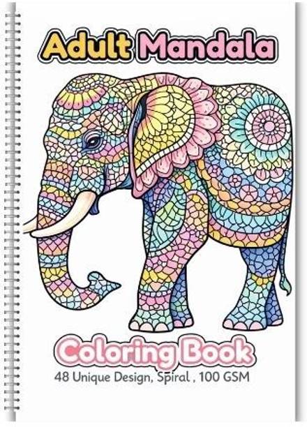 Adult Mandala Coloring Book | 48 Design | 100 GSM | Perfect for Gifting |Relaxation, Focus & Stress Relief with 1 Disc