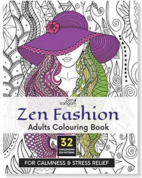 Zen Sangam Zen Fashion Adults Coloring Book for Calmness and Stress Relief