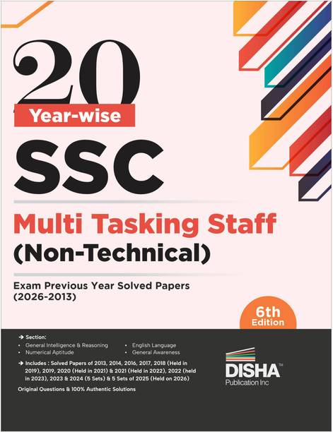 Disha 20 Year-wise SSC MTS Multi Tasking Staff (Non-Technical) Exam Previous Year Solved Papers (2026 - 13) 6th Edition| Includes 5 sets of 2026 Exam | Staff Selection Commission | PYQ
