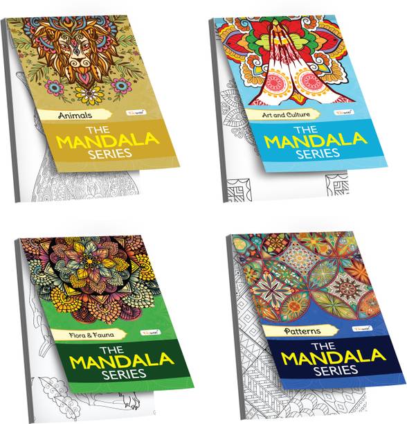 Animals, Art & Culture, Flora & Fauna and Patterns - The Mandala Series :- detailed mandala designs, meditation coloring book, culture inspired mandalas | Combo of 4 Colouring books
