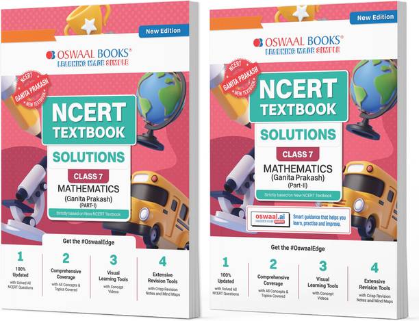 NCERT Textbook Solutions Class 7 Mathematics (Ganita Prakash) Part-1 & Part-2 | Set of 2 Books | For Latest Exam