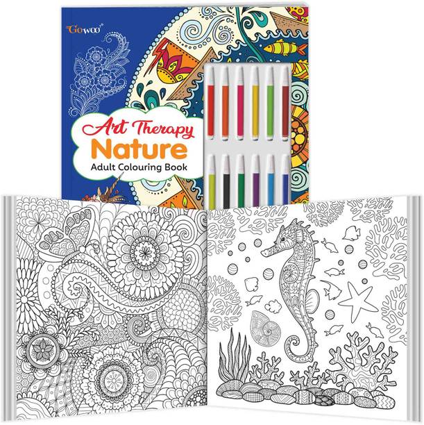 Art Therapy Nature Adult Colouring Book :- Detailed Nature Illustrations, Mindful Coloring Journey For Adults, Calming Nature Patterns for adults