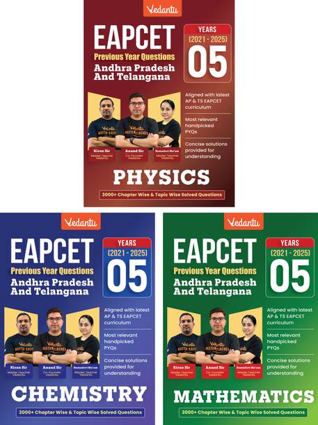 Vedantu EAPCET Previous Year Questions 2021–2025 (5 Years) | Physics, Chemistry & Mathematics | 9000+ Questions for Practice | AP & TS EAPCET PYQs with Solutions | Chapter-Wise & Topic-Wise | EAPCET/EAMCET Exam Preparation Book For 2026
