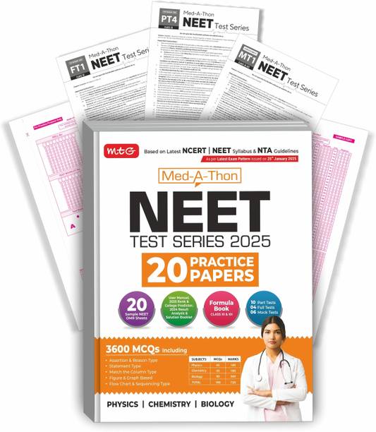 MTG Med-A-Thon NEET Test Series For 2025 Exam | 20 Practice Papers With Solution Booklet | 3600 Probable MCQs & OMR Sheet for Practice (Based on Latest NEET Syllabus & NTA Guidelines