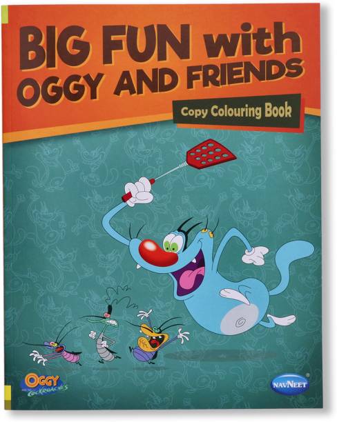 Navneet Big Fun with Oggy & Friends: Copy Colouring Book- Colouring books for kids - 96 pages - Painting and colouring books for kids  - Big Fun with Oggy & Friends: Copy Colouring Book- Colouring books for kids - 96 pages
