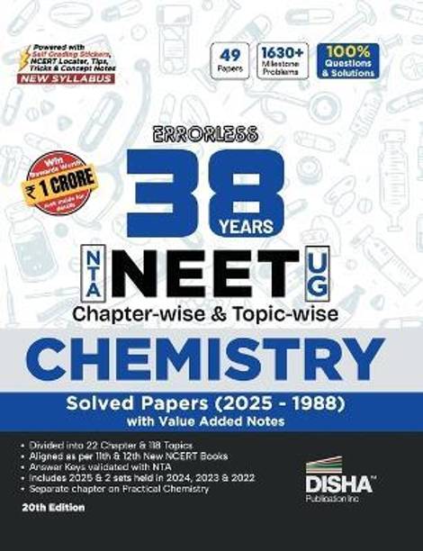 Errorless 38 Years NTA NEET (UG) Chapter-wise & Topic-wise CHEMISTRY Solved Papers (2025 - 1988) with Value Added Notes 20th Edition | New Syllabus PYQs Question Bank for 2026 Exam