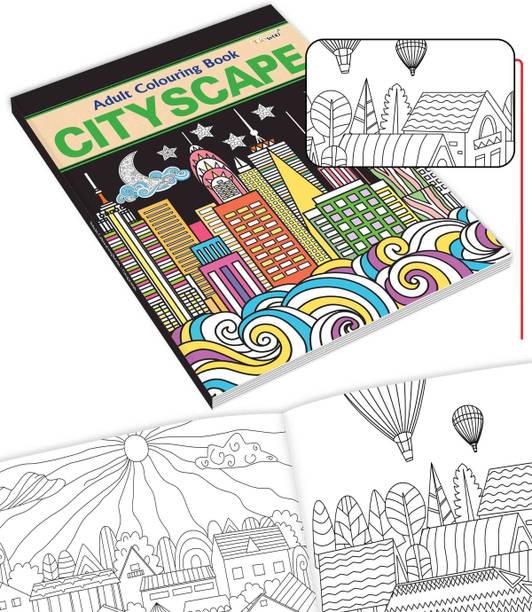 Cityscape - Adult Colouring Book : Creative Coloring pages, Relaxing coloring for city lovers, Colouring designs for mindfulness, Coloring book for stress relief