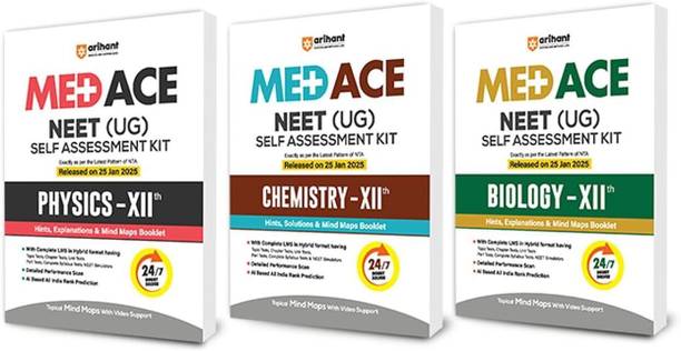 Arihant MED ACE NEET (UG) Self Assessment Kit Physics ,Chemistry, Biology for Class 12 th with Complete Hybrid LMS, Mindmaps, Topical Videos, Doubt Solver, AI Rank Prediction | 2 NEET Chronicles in Bio & Total 255 Test as per Latest NTA Pattern (Set of 3 Books)