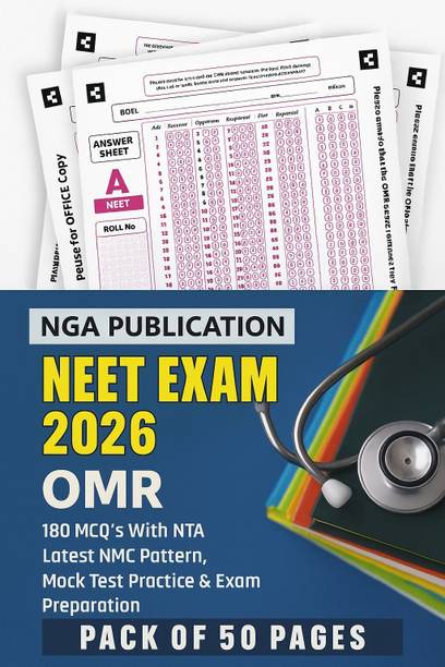 OMR Sheet for NEET 180 MCQ’s A4 Size, 50 Practice Sheets For Competitive Exams - OMR Sheet for NEET, Practice & Exams – 50 MCQ Answer Sheet | Sheet for Competitive Tests (Paperback, OMR SHEET)