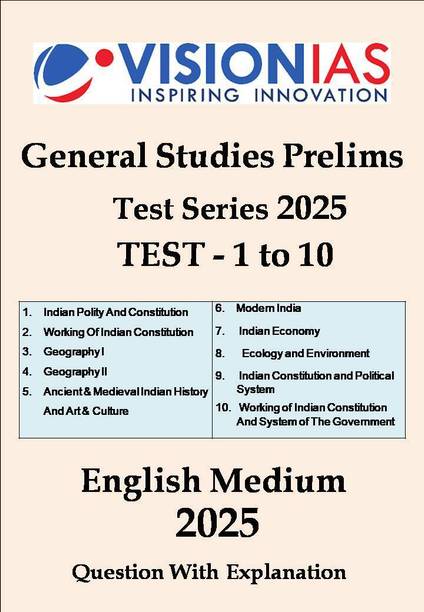 Vision IAS UPSC prelims test series 2025 | Test 1 To 10 With Solutions Topic Wise | English Medium | Photocopy B&W
