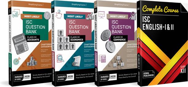 Gurukul By Oswal Most Likely ISC Commerce Stream ACEE Question Bank Class 12 Bundles (Set of 4) : Accounts, Commerce, Economics & English I & II for Exam 2026