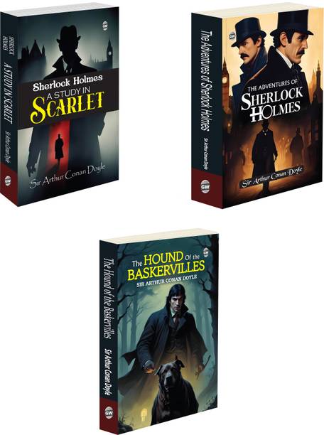The Hound of the Baskervilles, The Adventures of Sherlock Holmes & A Study in Scarlet (Paperback) : Classic Detective Mysteries, Iconic Sherlock Holmes Tales of Crime, Clues & Adventure | Pack of 3 Novels