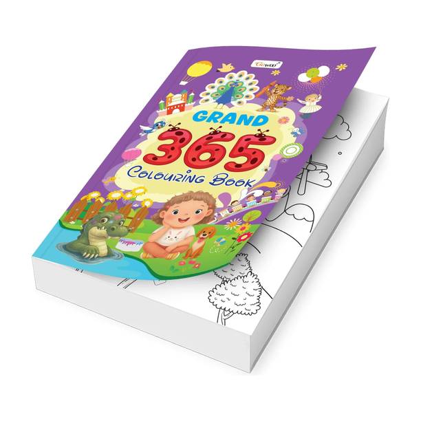 GRAND - 365 Colouring Book :- early learners colouring book, Kids educational book, Jumbo colouring book for kids