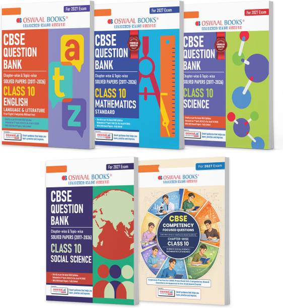 Oswaal CBSE Question Banks + Competency Focused Questions English, Maths Standard, Science, Social Science For Class 10