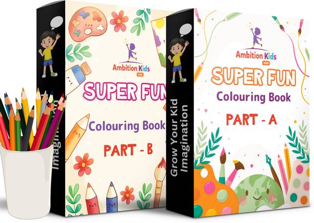 AmbitionKids - Colouring Worksheets - Part A & B - 100 Pages - Fun and Educational Sheets to Spark Creativity and Imagination  - AmbitionKids - Colouring Worksheets - Part A & B - 100 Fun and Educational Pages to Spark Creativity and Imagination