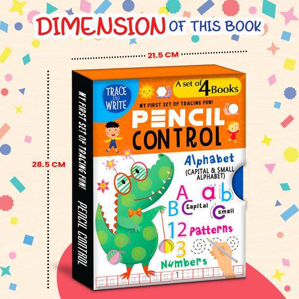 My First Early Learning Colouring, Fun, Activity Four(4) Pencil writing Control Pattern Box Set Books for Kids - Ages 1-8 Years (Pack of 4)