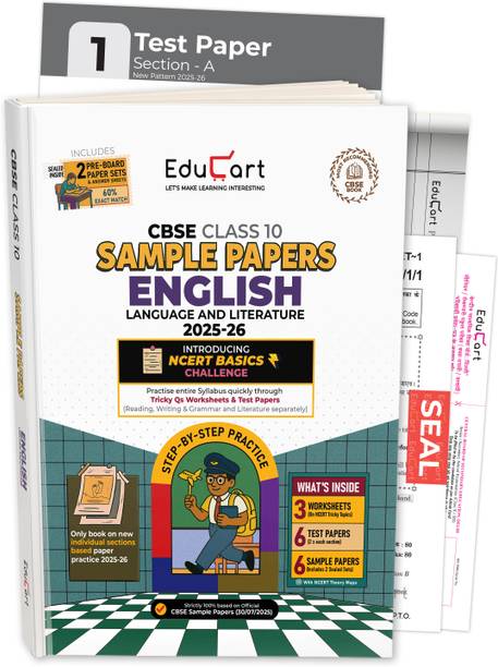 Educart CBSE Sample Paper Class 10 2025-26 English Language and Literature (Introducing exclusive step-by-step new practice concept on 2026 pattern) - Sample Paper Class 10 2026