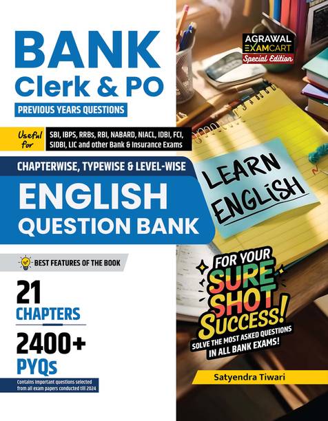 Examcart Bank Clerk & PO English Language Question Bank By Satyendra Tiwari Sir For Bank Exams 2025 (SBI | IBPS | RRBs | RBI | NABARD)