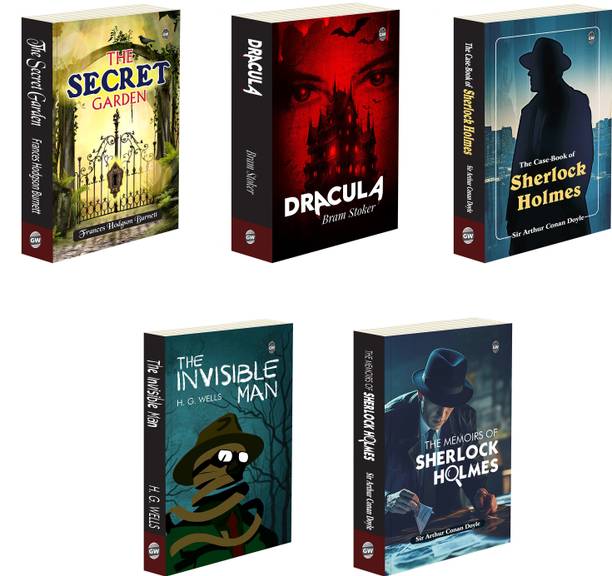 The Case Book, Memoirs of Sherlock Holmes, Dracula, The Invisible Man and The Secret Garden : Mystery & Gothic Combo, Must-Read Classics Novel of Mystery, Horror, and Transformation | Pack of 5 Novels