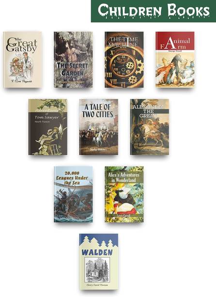 Most Beautiful Children Books Set Of 10, This Children Story Books Set Contains Books Like The Great Gatsby, The Secret Garden, Time Machine, Animal Farm, Alice In Wonderland Book And Many More  - Most Beautiful Children Books Set Of 10, This Children Story Books Set Contains Books Like The Great Gatsby, The Secret Garden, Time Machine, Animal Farm, Alice In Wonderland Book And Many More (Paperback, George Orwell, Jules Verne, Henry David Thoreau)