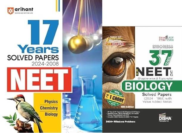 Errorless 37 Years NTA NEET (UG) Chapter-wise & Topic-wise BIOLOGY&Arihant 17 Years' Solved Papers 2024-2008 NEET | Physics | Chemistry | Biology |