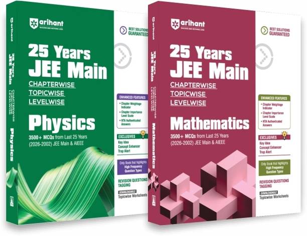 Arihant 25 Years JEE Main Physics & Mathematics Combo | (Set of 2) Chapterwise Topicwise Levelwise 7000+ MCQs (2026–2002) for JEE Main & AIEEE | NTA Authenticated Answers, Topicwise Worksheets, Key Ideas, Concept Enhancer & Trap Alert - Arihant 25 Years JEE Main Physics & Mathematics Combo | (Set of 2) Chapterwise Topicwise Levelwise 7000+ MCQs (2026–2002) for JEE Main & AIEEE | NTA Authenticated Answers, Topicwise Worksheets, Key Ideas, Concept Enhancer & Trap Alert