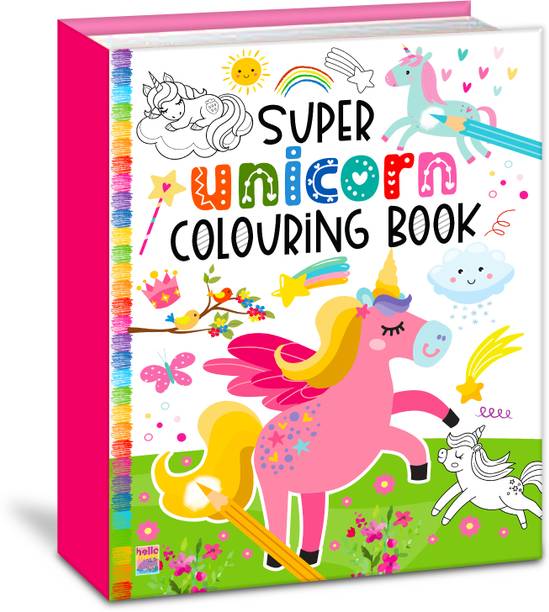 Super Unicorn Colouring Book | Activity Colouring Book for 3 to 5 years old kids | Gift to children for painting, drawing and colouring with | Premium Paper Quality |  - My Jumbo Colouring Book for Kids with 62 Disc