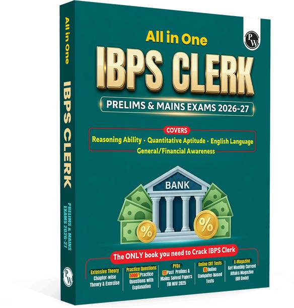PW All in One IBPS Clerk 2026 Book Prelims & Mains Exams