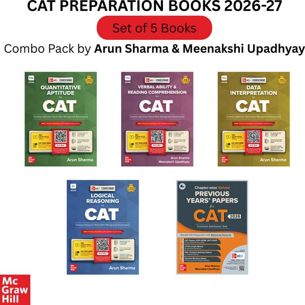 CAT exam books 2026 combo by Arun Sharma (Set of 5) - 17 Years PYQ book + Quantitative Aptitude (QA) + Verbal Ability and Reading Comprehension (VARC) + Logical Reasoning (LR) + Data Interpretation (DI) | MBA Preparation