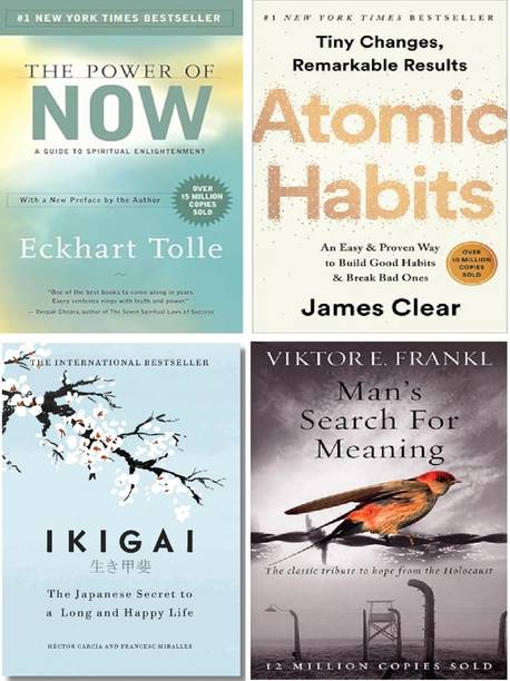 POWER OF NOW,ATOMIC HABITS,IKIGAI AND MEN SEARCH FOR MEANING