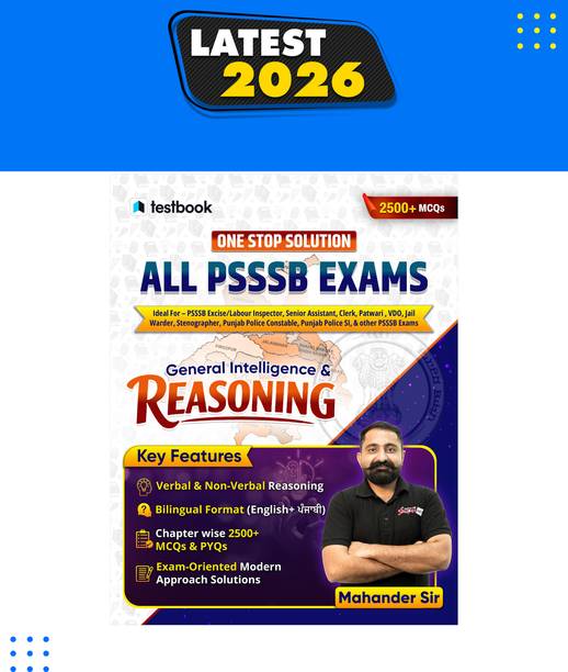One Stop Solution - General Intelligence & Reasoning for All PSSSB Exams | Complete Logical Reasoning Practice Book for all Punjab Government Exams | Punjabi & English Bilingual Guide  - 2026 with 2500+ MCQs | Verbal, Non-Verbal & Analytical Reasoning for Punjab Police, Patwari, Clerk, Excise Inspector & Govt Job Exams