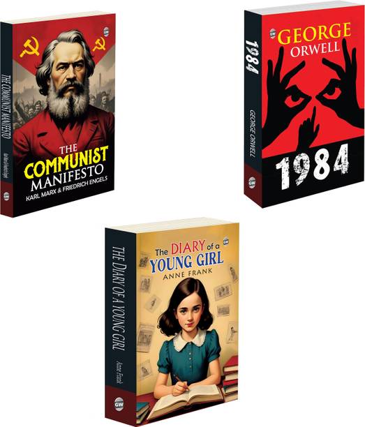 1984, The Communist Manifesto and The Diary of a Young Girl (Paperback) : A Collection of Historic and Thought-Provoking Classics, Learning english Novel | Pack of 3 Novels