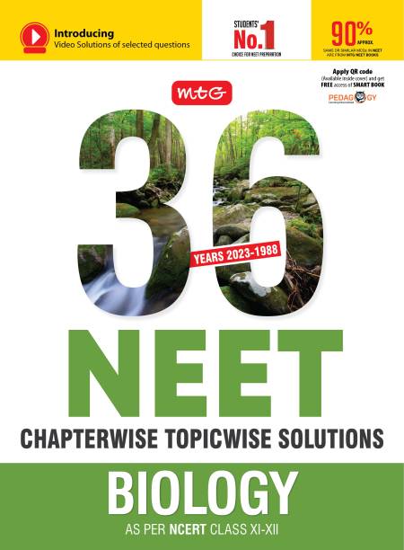 MTG 36 Years NEET Previous Year Solved Question Papers with NEET PYQ Chapterwise Topicwise Solutions - Biology For NEET Exam 2024 | Get Free access of Smart Book