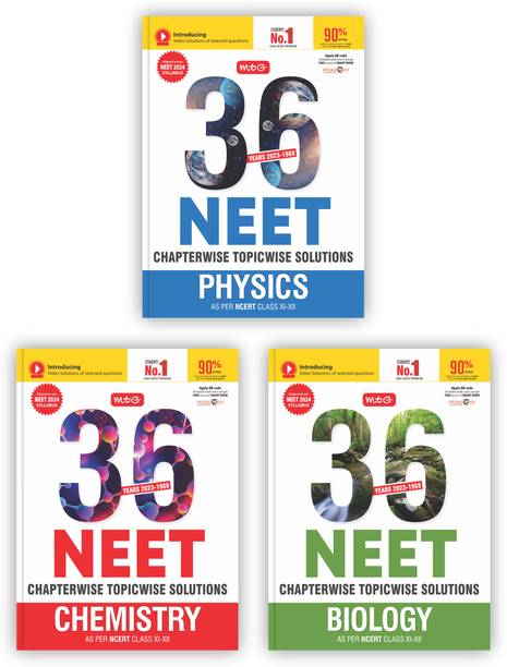 MTG 36 Years NEET Previous Year Solved Question Papers with NEET PYQ Chapterwise Topicwise Solutions - Physics, Chemistry & Biology For NEET Exam 2024 | Get Free access of Smart Book (Set of 3 Books)