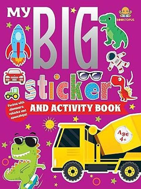 Booktopus Big Sticker and Activity Book 1 - Dinosaurs, Space and Vehicles - Learning Activity Books for Kids 4+ Years - Early Learning B